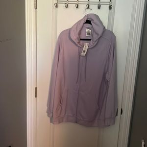 Adidas lavender zip front hoodie